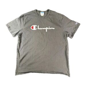 Champion Vertical Logo Black T-Shirt 3XL Streetwear Gym Basics Graphic Tee